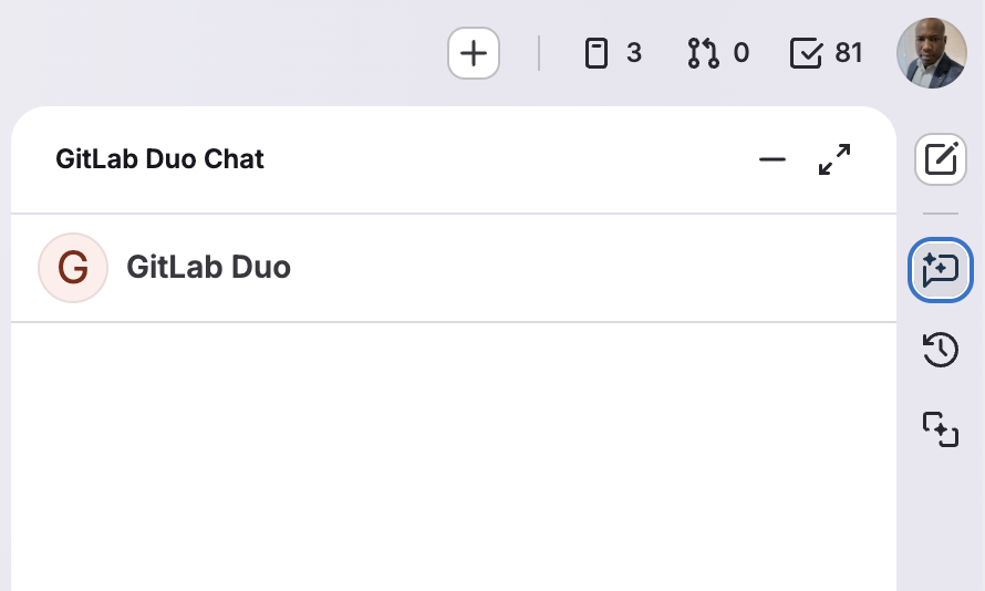 GitLab Duo sidebar.
